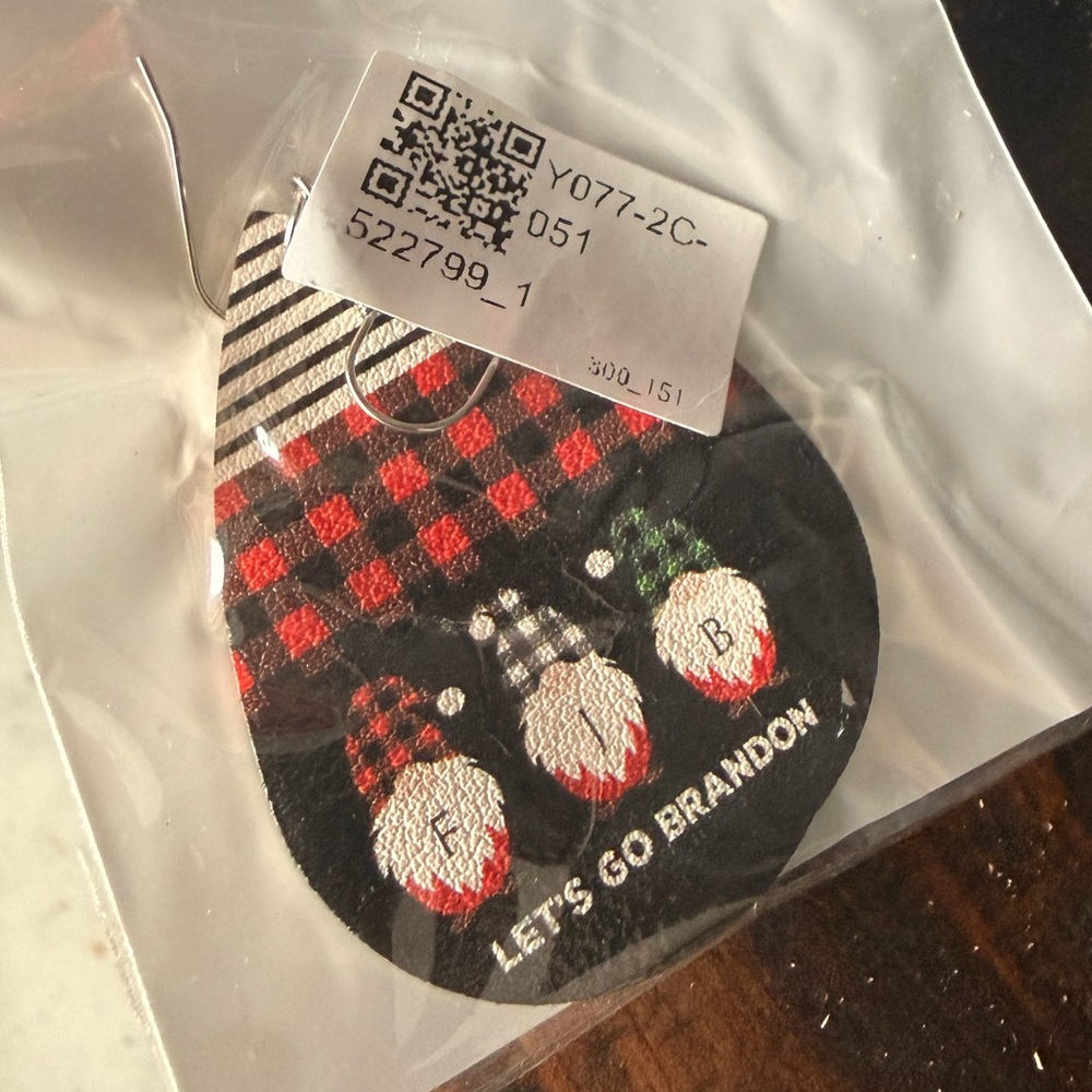 NWT Let's Go Brandon FJB Holiday Earrings